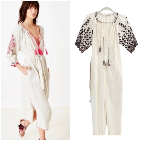 Ulla Johnson 100% cotton bohemian embroidery jumpsuit NWOT